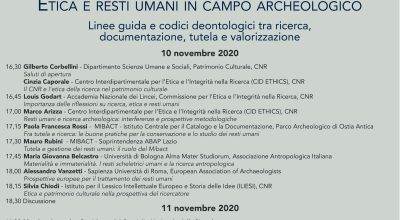 WEBINAR “ETICA E RESTI UMANI IN CAMPO ARCHEOLOGICO” 10-11 NOVEMBRE 2020