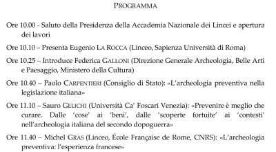 Convegno online “L’Archeologia Preventiva nel quadro del Recovery Plan”, Accademia dei Lincei, 28 maggio 2021