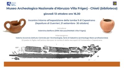 Incontro intorno all’esposizione della tomba 9 di Capestrano