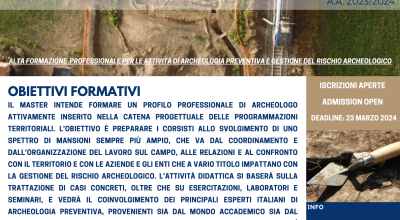 Archeologia preventiva e gestione del rischio archeologico master dell’Università degli studi della Tuscia