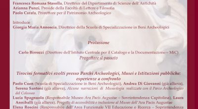 Presentazione del percorso formativo della Scuola di specializzazione in beni archeologici di Sapienza Università di Roma